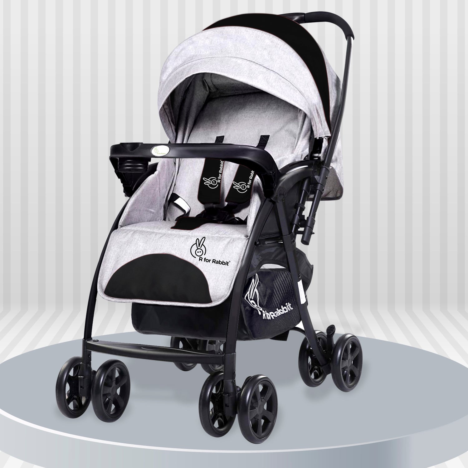 R for Rabbit Sugar Pop Stroller - 3 Position Seat Recline, Easy One Hand Fold, Reversible Handle, UV Resistant Sun Canopy