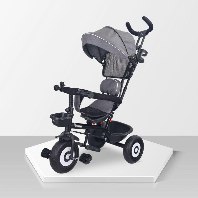 R for Rabbit Tiny Toes T40 Ace Tricycle - EVA Wheels, 360 Rotatable Seat, Adjustable Canopy, Parental Control, Front & Rear Baskets