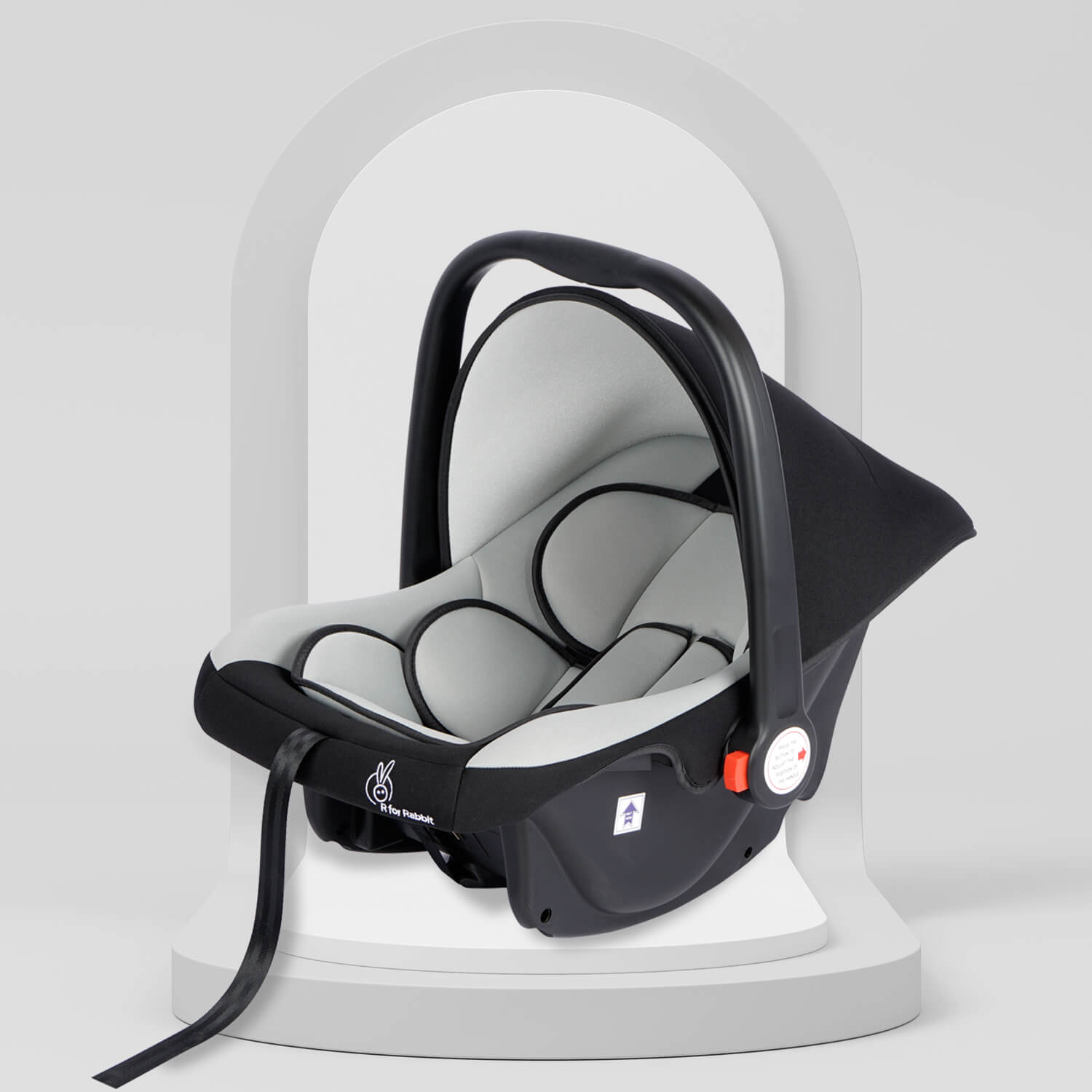R for Rabbit Picaboo 4 in 1 Multipurpose Baby Carry Cot Cum Car Seat, Removable & Washable Cover, 3 Point Safety Belt, 4 position handle adjustment