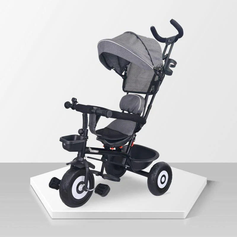 R for Rabbit Tiny Toes T40 Ace Tricycle - EVA Wheels, 360 Rotatable Seat, Adjustable Canopy, Parental Control, Front & Rear Baskets