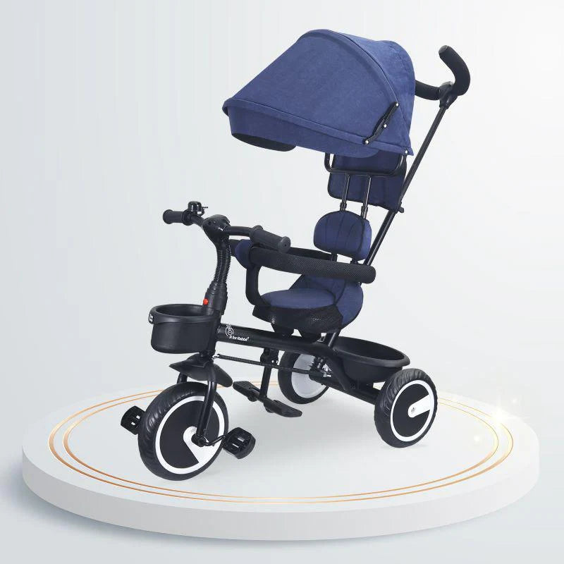 R for Rabbit Tiny Toes T30 Ace Tricycle - 3 in 1, Adjustable Parental Control & Canopy, Front & Rear Basket