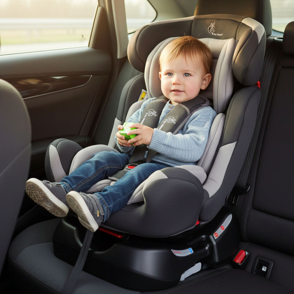 R for Rabbit Jack N Jill Grand Baby Car Seat for 0 to 7 Years, 3 Position Recline, 5-Point Safety Harness, Washable Seat Cushion, Certified Safety