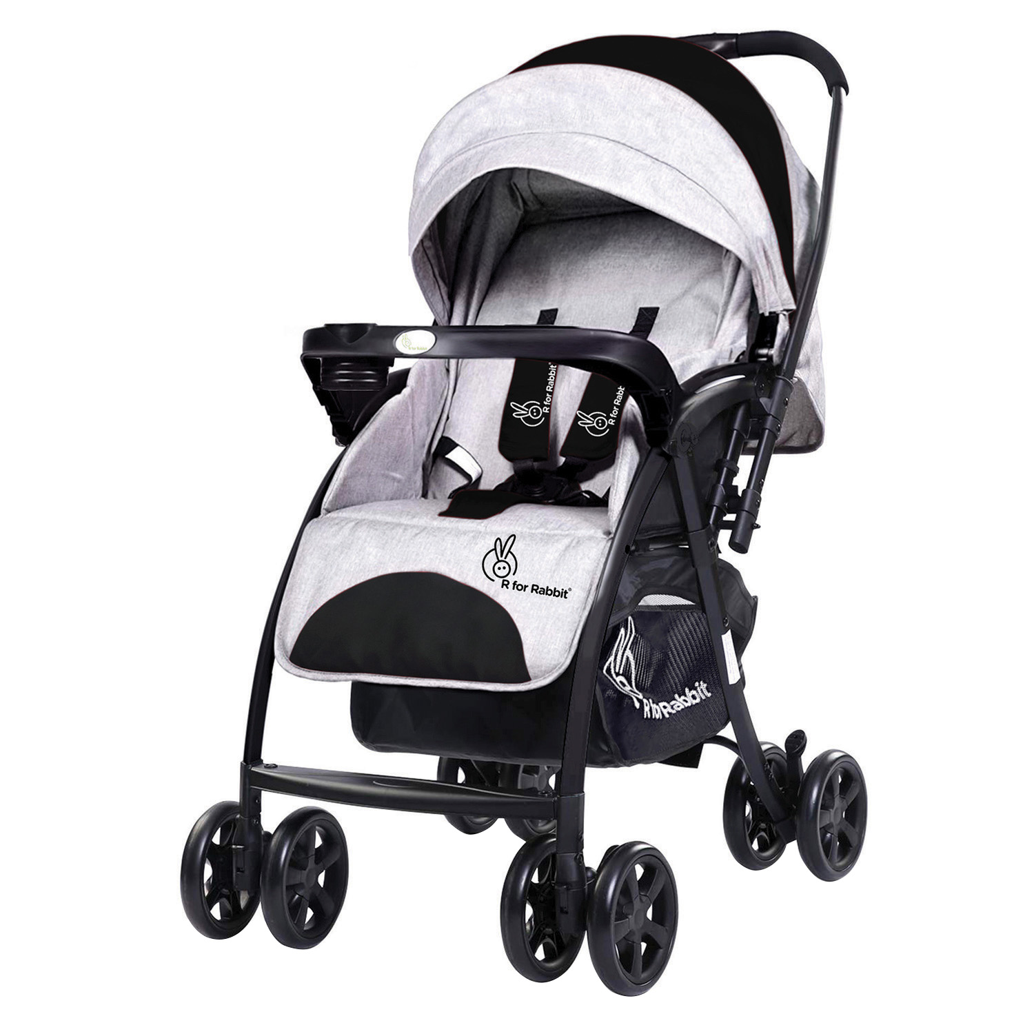 R for Rabbit Sugar Pop Stroller - 3 Position Seat Recline, Easy One Hand Fold, Reversible Handle, UV Resistant Sun Canopy