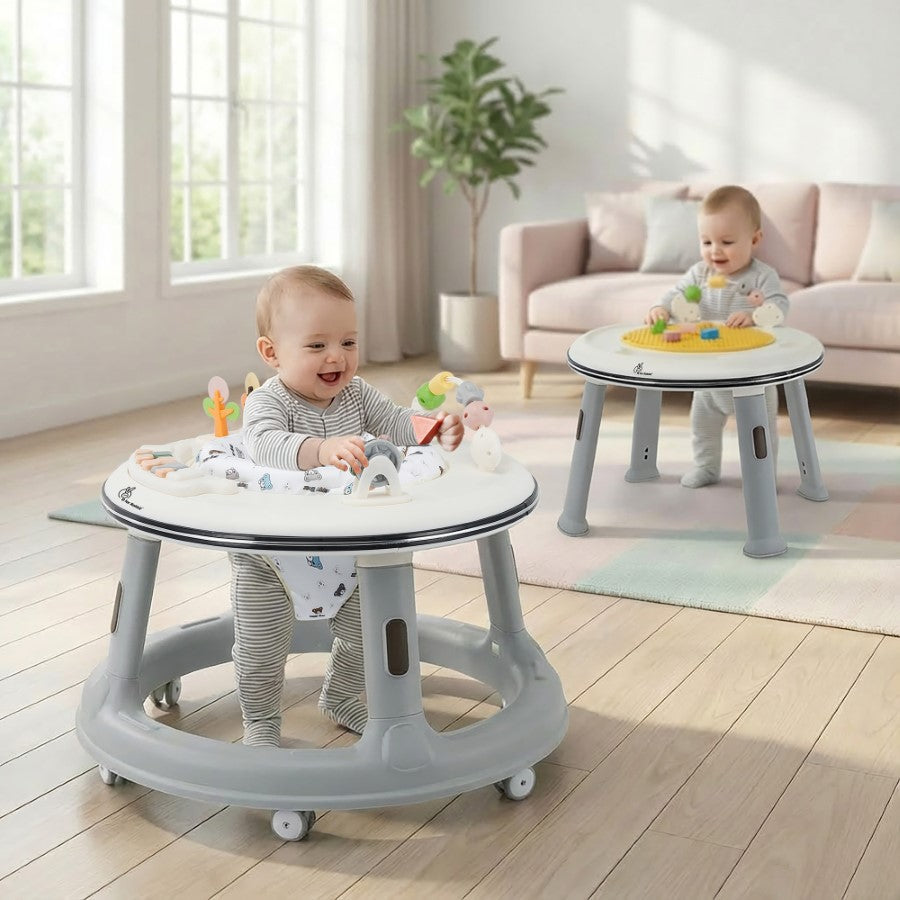 R for Rabbit Little Feet Hopper 2-in-1 Baby Walker cum Activity Table with Adjustable Height, 360° Rotating Seat, Lights & Music (6–36 Months)