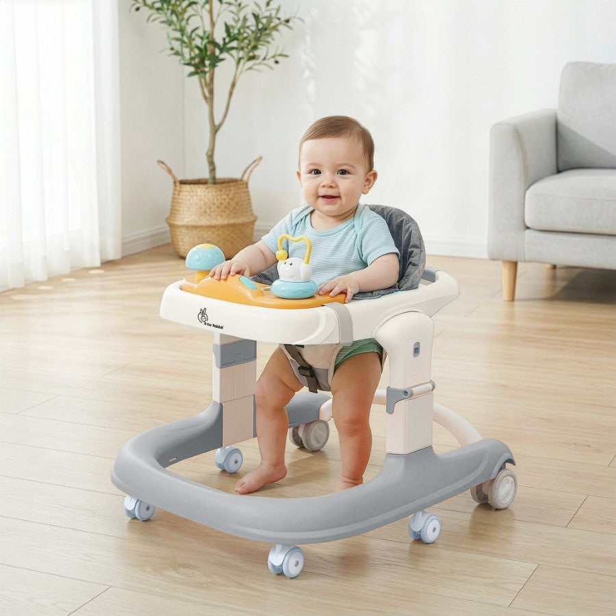 R for Rabbit Little Feet Sportz Baby Walker 2-in-1 Walker Turn Push Walker With Detachable Toy Bar With Meal Tray