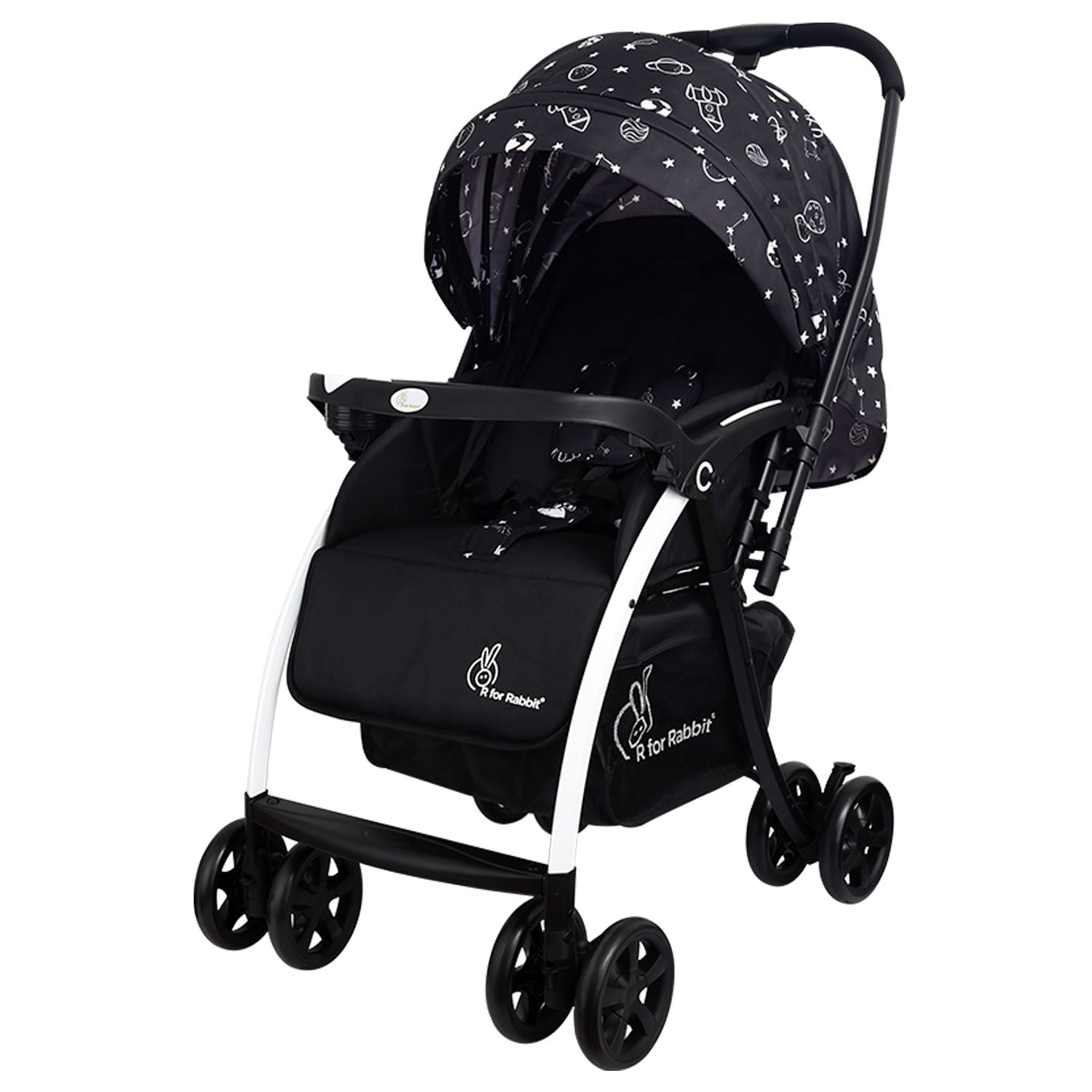 R for Rabbit Sugar Pop Stroller - 3 Position Seat Recline, Easy One Hand Fold, Reversible Handle, UV Resistant Sun Canopy