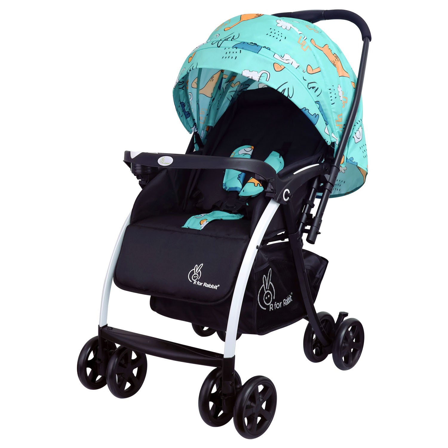 R for Rabbit Sugar Pop Stroller - 3 Position Seat Recline, Easy One Hand Fold, Reversible Handle, UV Resistant Sun Canopy