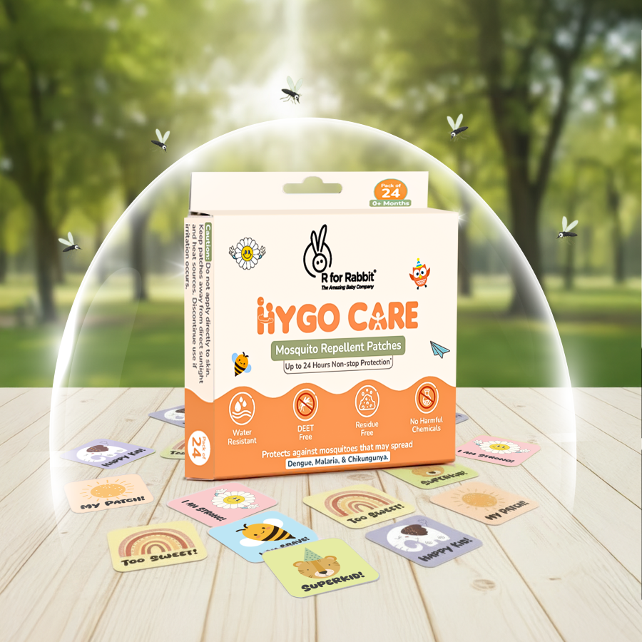 R for Rabbit Hygo Care Mosquito Repellent Patches - Non-Toxic & DEET-Free Protection for Babies & Toddlers