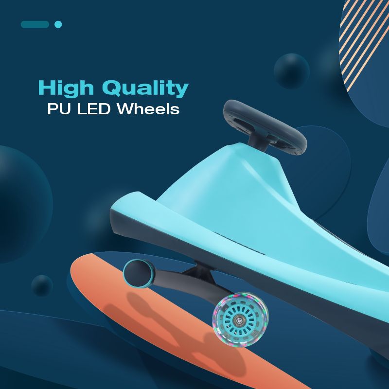 R for Rabbit Iya Iya Drift Swing Car - Inbuilt Music, Scratch Free PU Led Wheels, Up to 125 Kgs Capacity