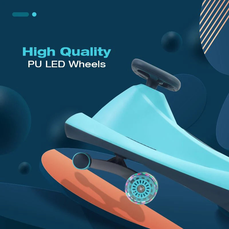 R for Rabbit Iya Iya Drift Swing Car - Inbuilt Music, Scratch Free PU Led Wheels, Up to 125 Kgs Capacity
