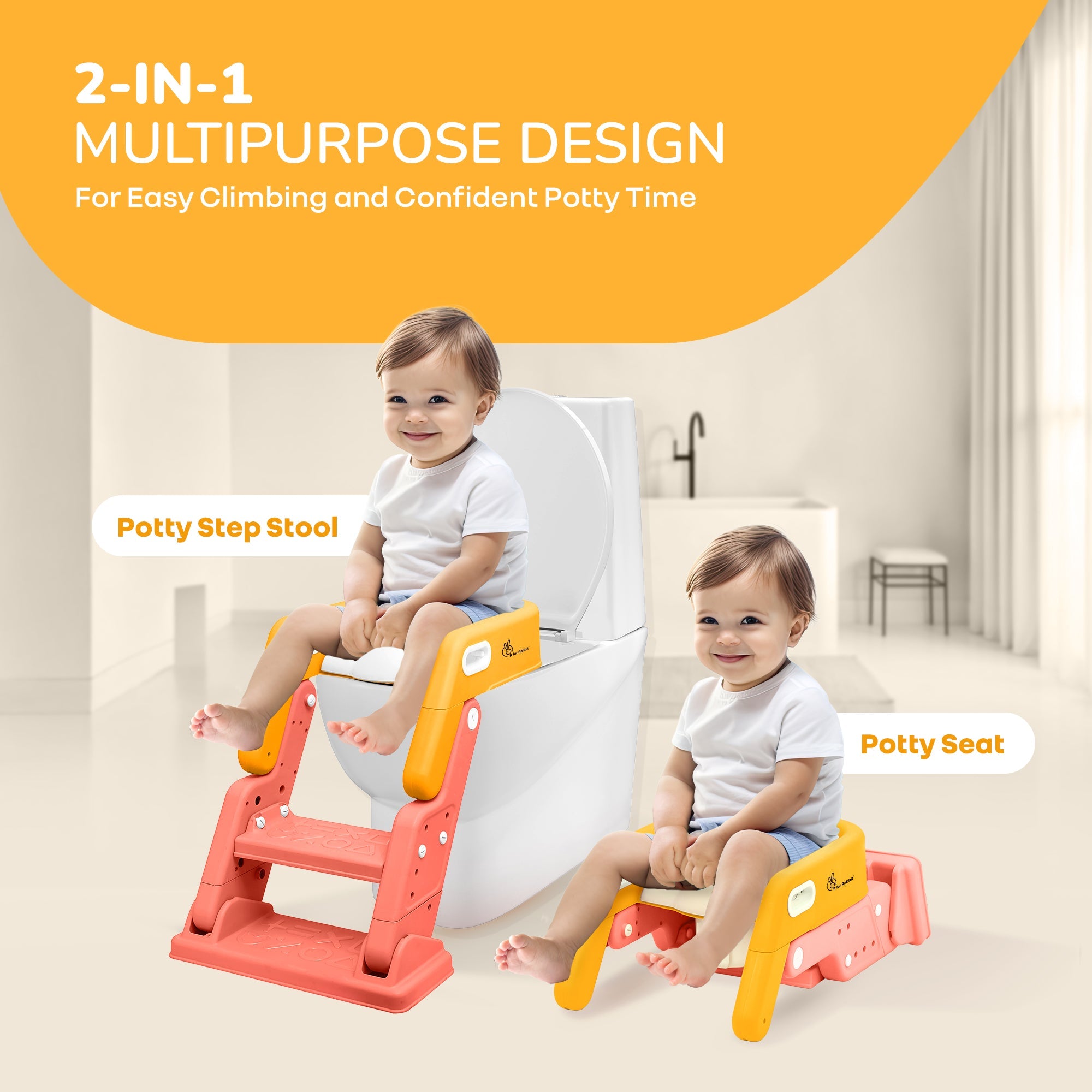 R for Rabbit Hilltop Booster 2-in-1 Baby Potty Seat & Step Stool