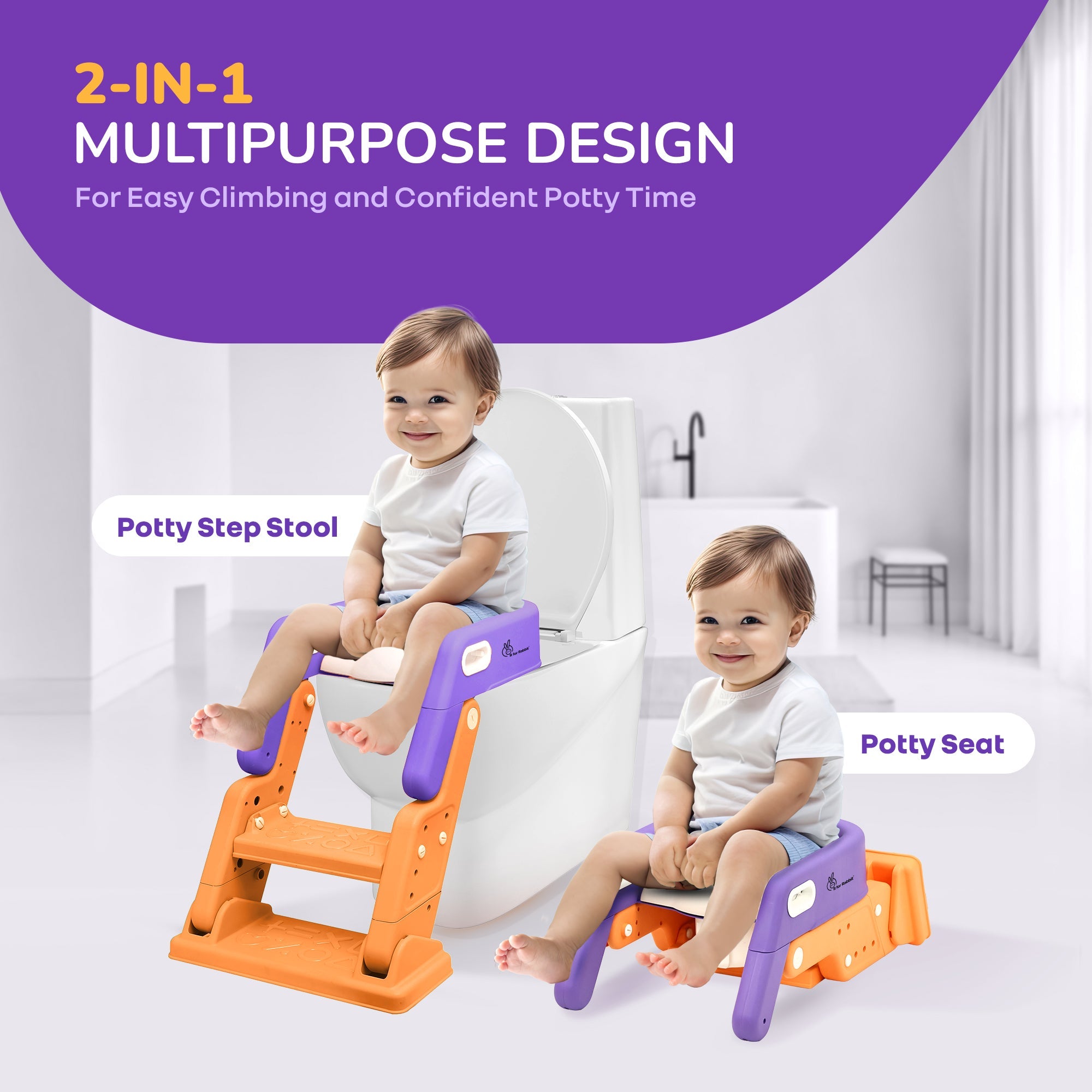 R for Rabbit Hilltop Booster 2-in-1 Baby Potty Seat & Step Stool