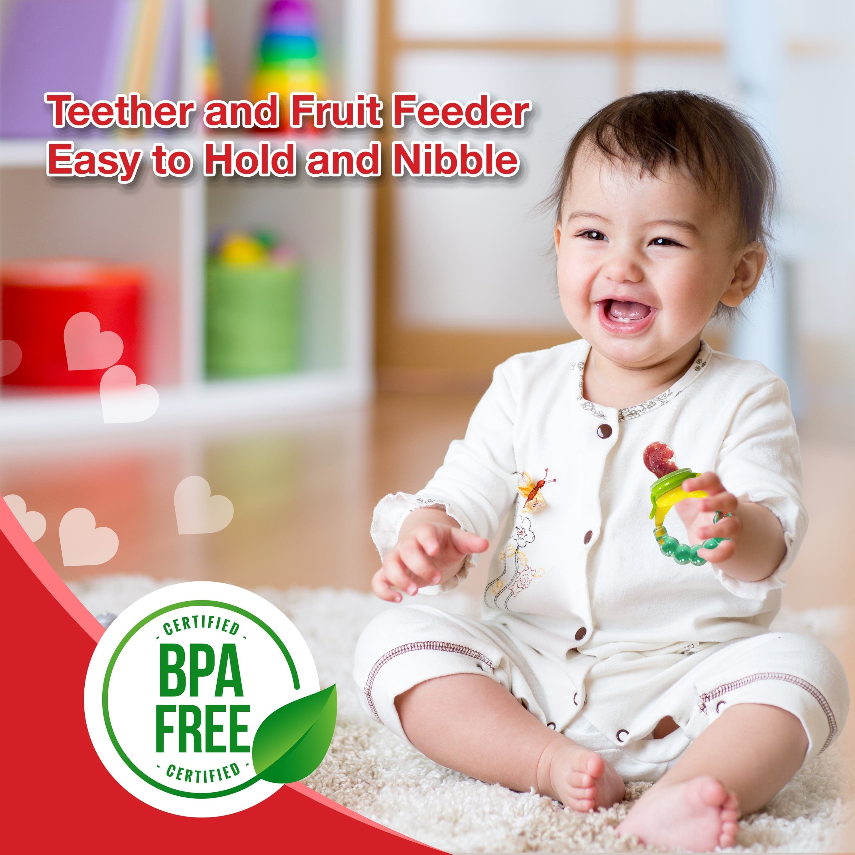 LuvLap Silicone Food/Fruit Nibbler with Extra Mesh, Infant, Pearly Green, BPA Free