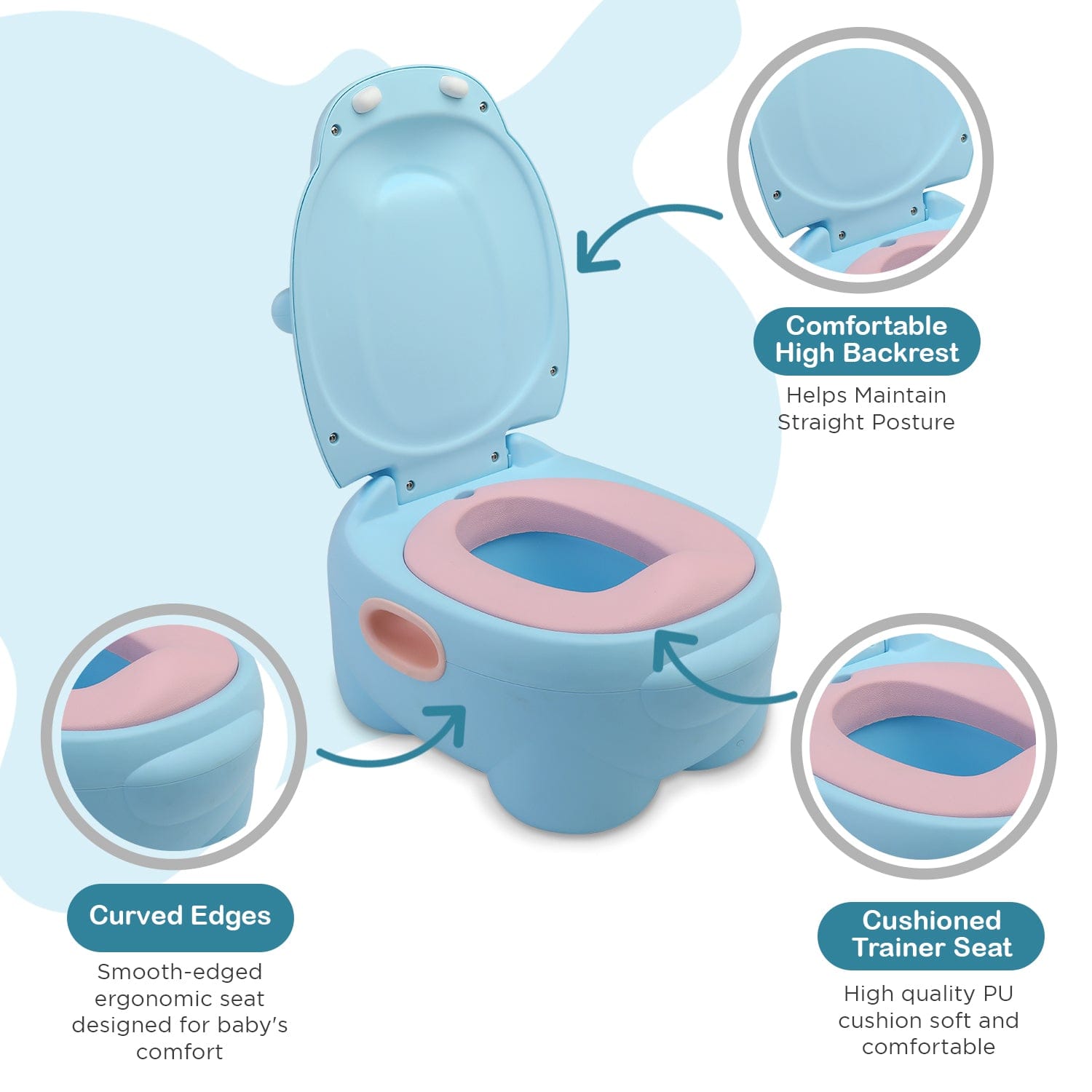 LuvLap Hippo Dippo Baby Potty Seat, Blue