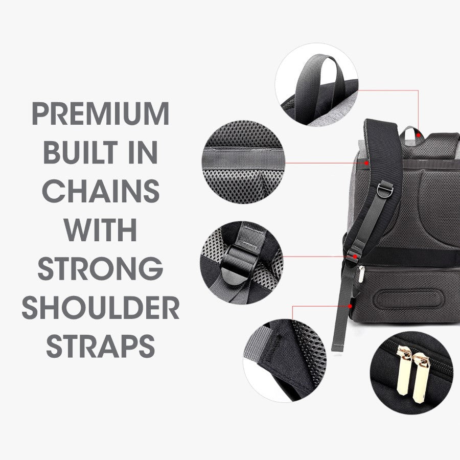 R for Rabbit Caramello Smart Premium Diaper Bag for Moms & Dads with USB & Trolley Strap