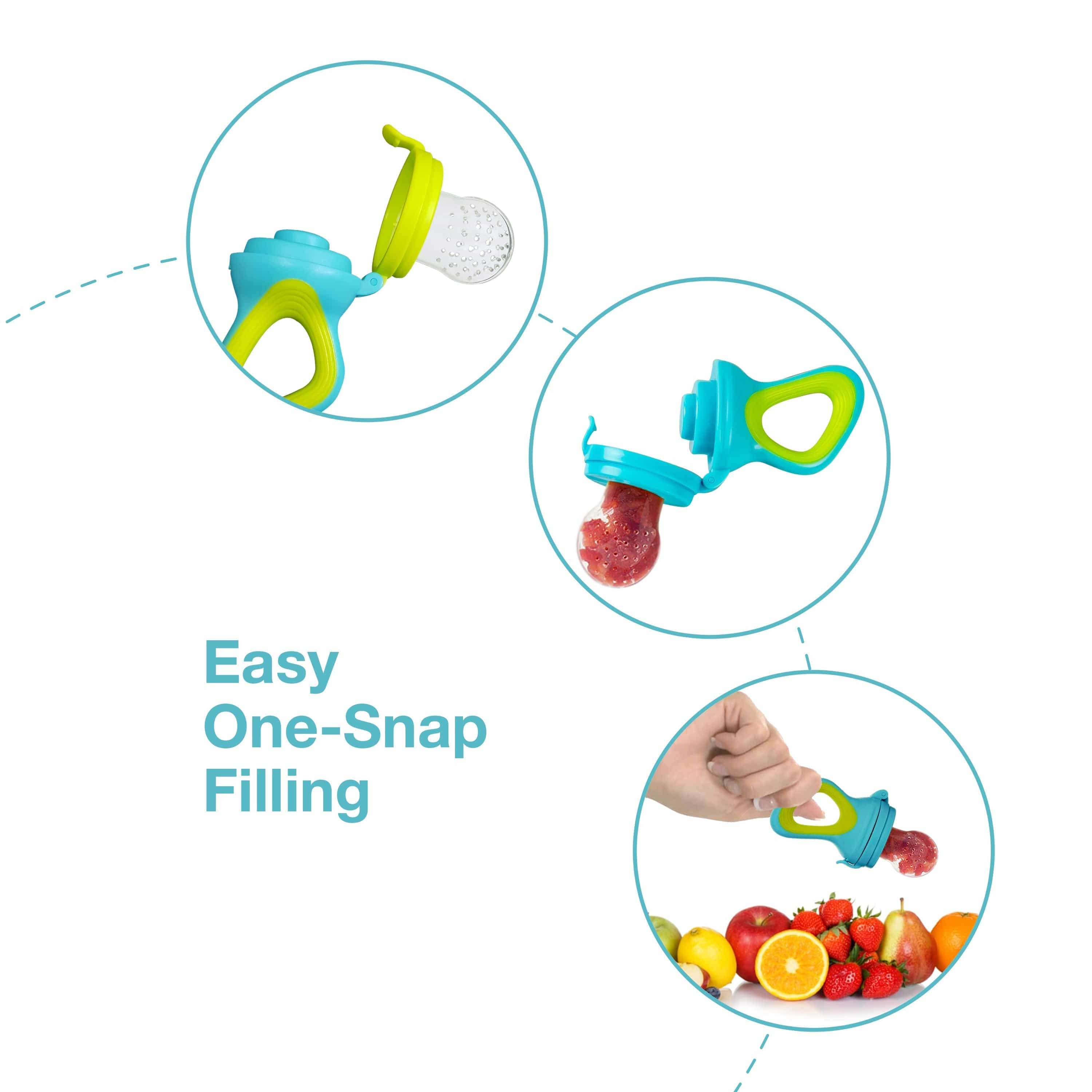 LuvLap Silicone Food/Fruit Nibbler with Extra Mesh, Elegant Blue, BPA Free