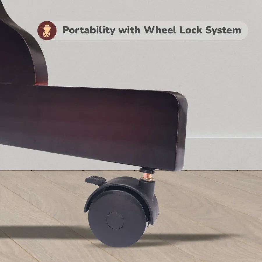 R for Rabbit Dream Time Wooden Cradle - Swing & Wheel Lock, High Quality Pine Wood, Scratch Resistant