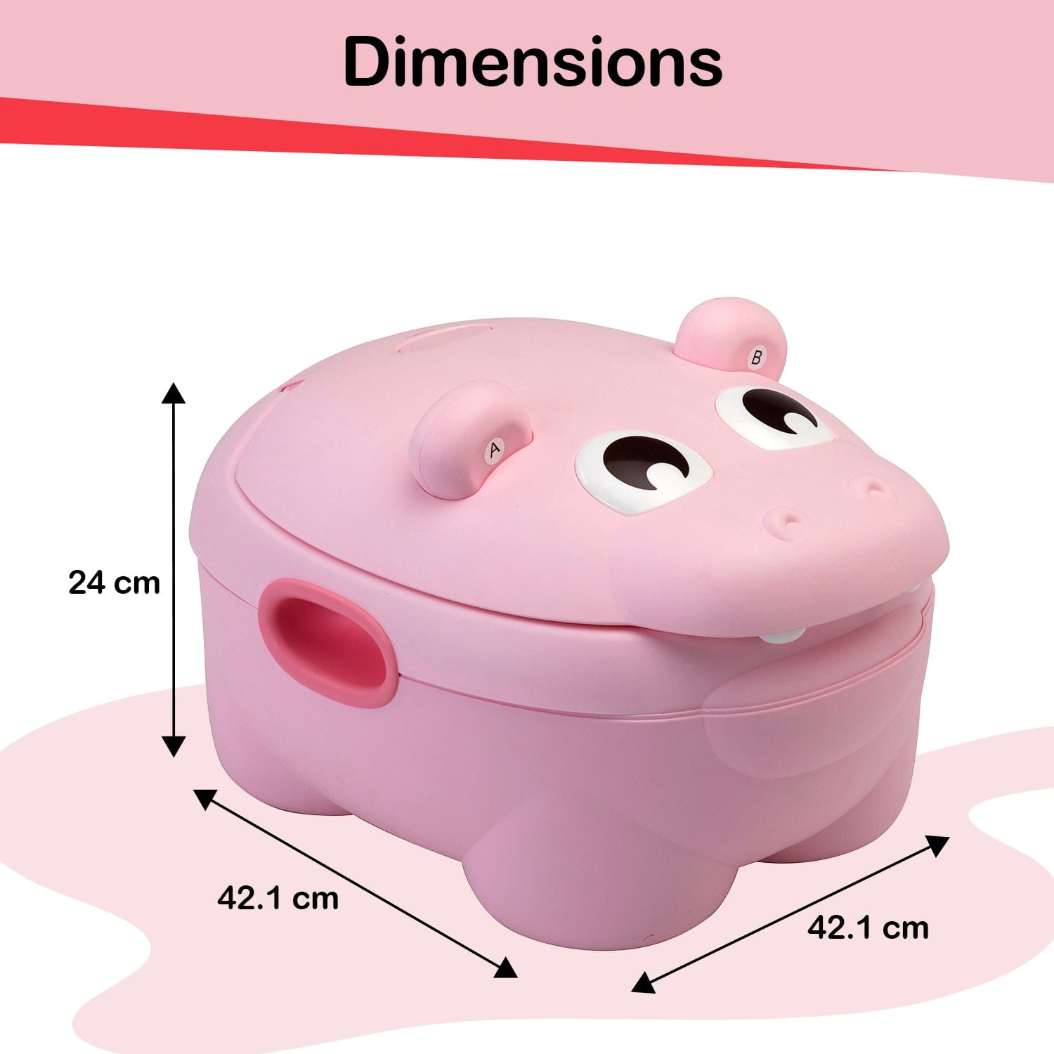 LuvLap Hippo Dippo Baby Potty Seat, Pink
