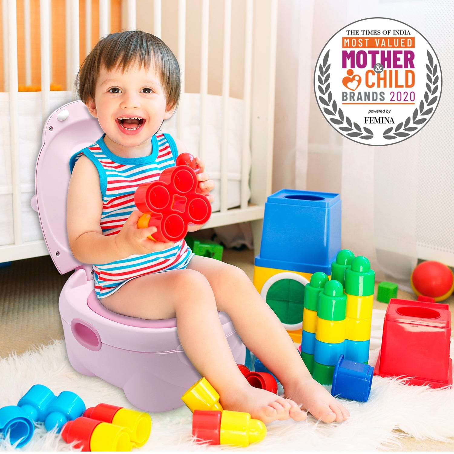 LuvLap Hippo Dippo Baby Potty Seat, Pink