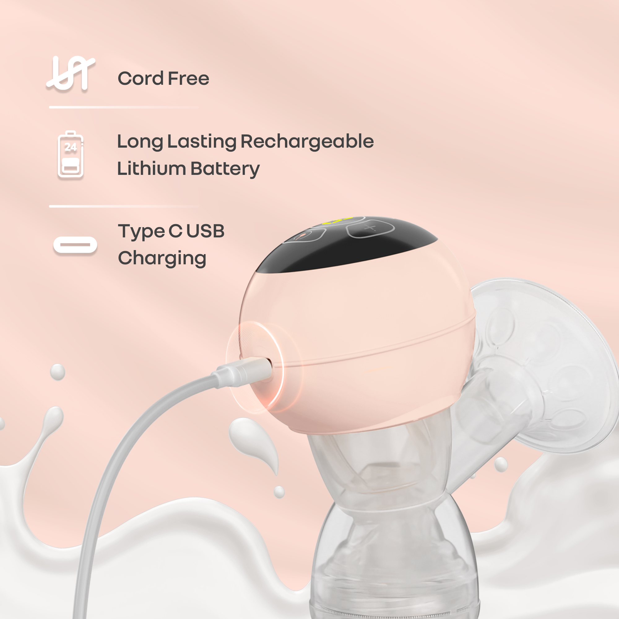 R for Rabbit Lactella Comfort Breast Pump With Dual Modes, 9 Levels & LED Display & USB charging