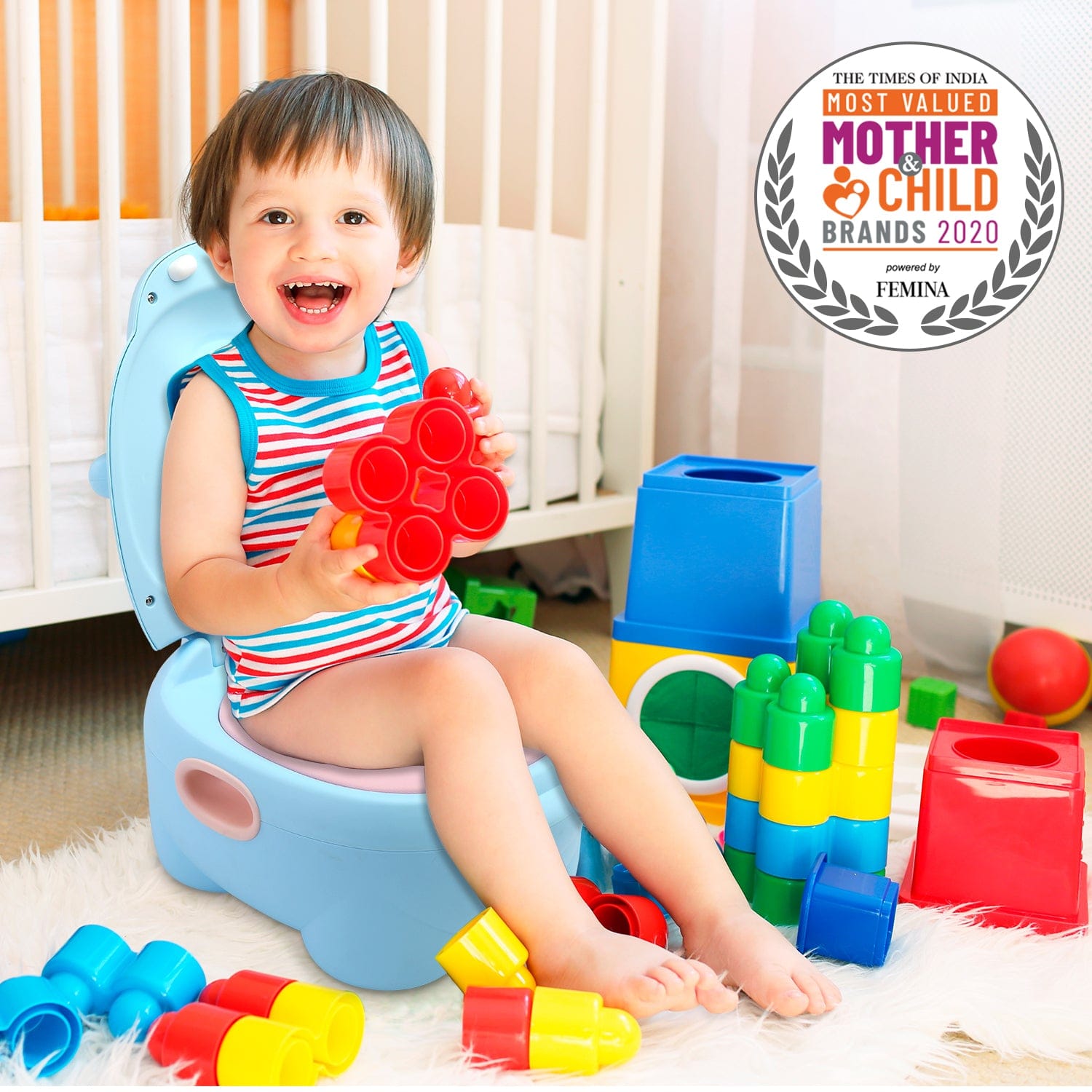 LuvLap Hippo Dippo Baby Potty Seat, Blue