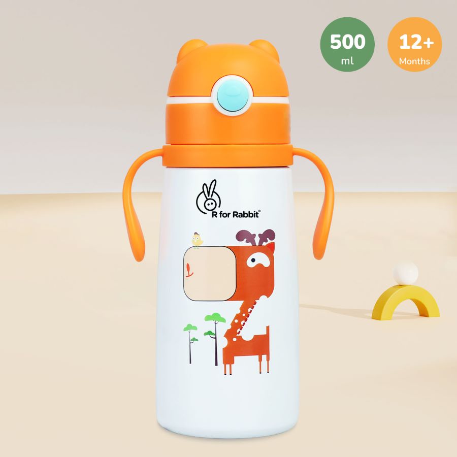 R for Rabbit Steebo Safari Stainless Steel Sipper Bottle for Kids 500ml