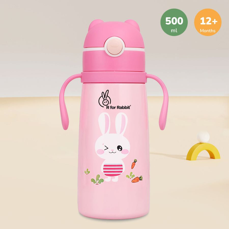 R for Rabbit Steebo Safari Stainless Steel Sipper Bottle for Kids 500ml