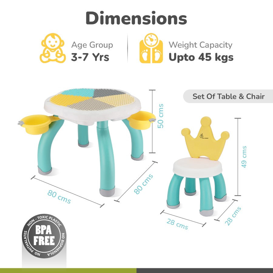 R for Rabbit Little Genius Regal Kids Study Table With Chair