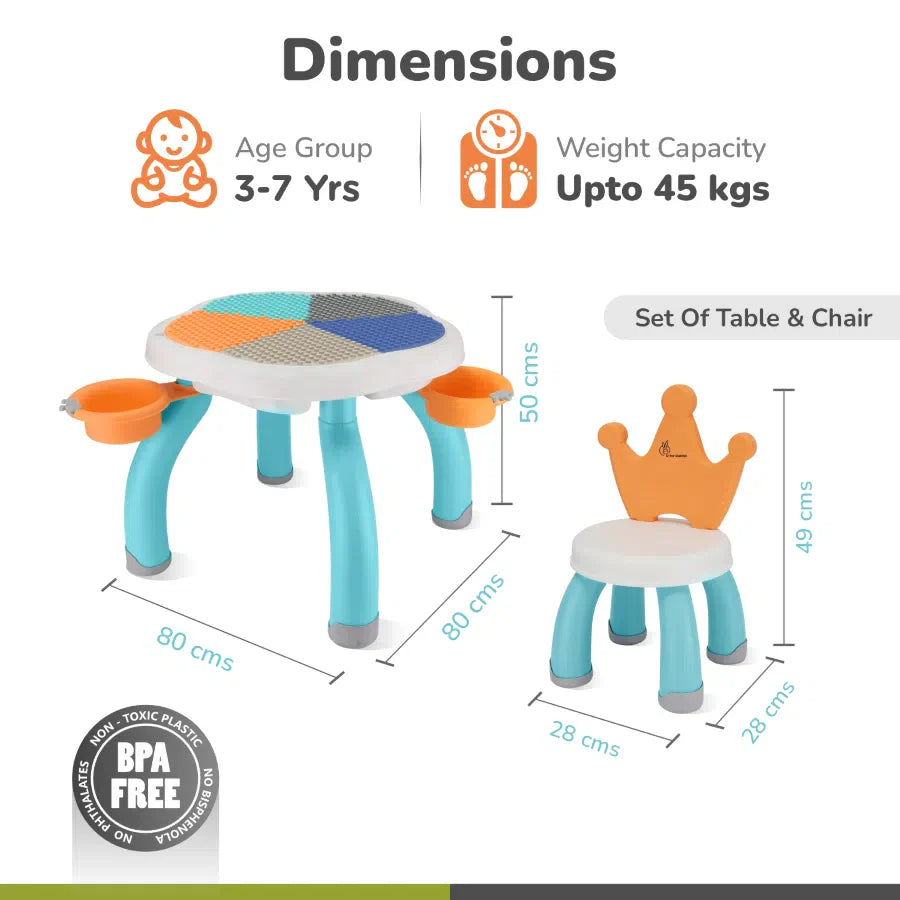 R for Rabbit Little Genius Regal Kids Study Table With Chair