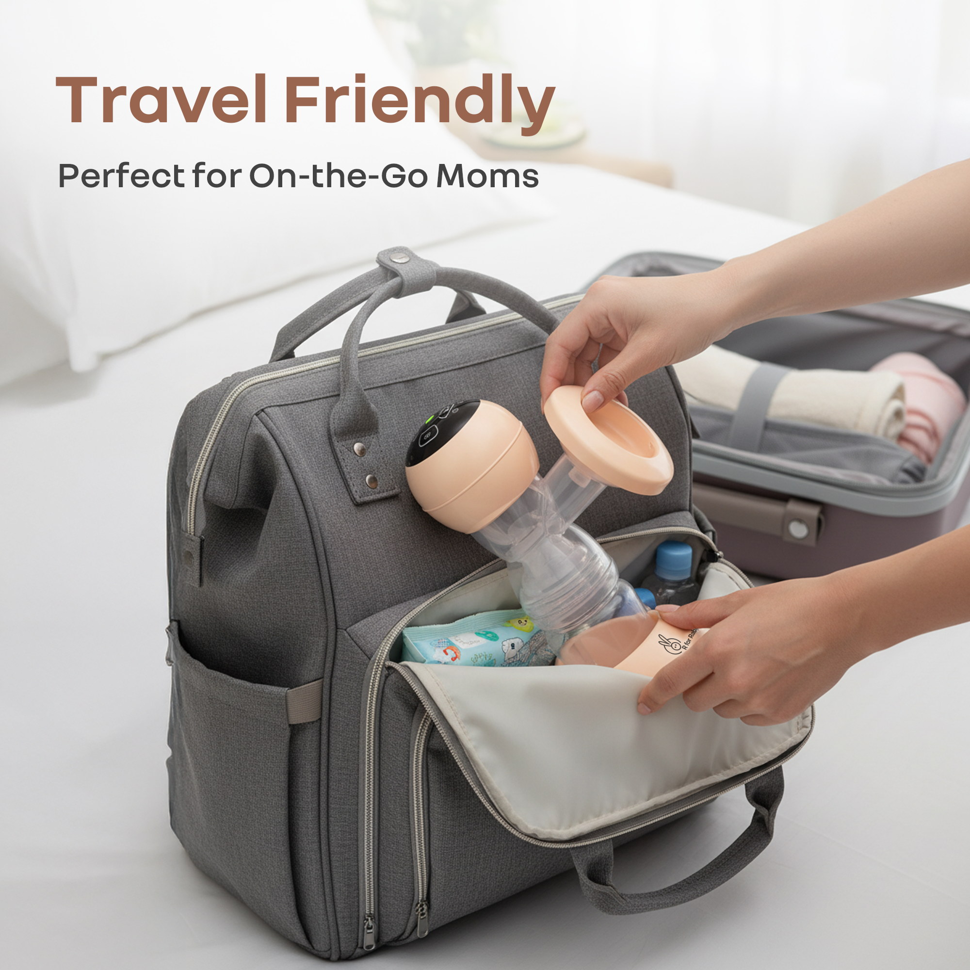 R for Rabbit Lactella Comfort Breast Pump With Dual Modes, 9 Levels & LED Display & USB charging