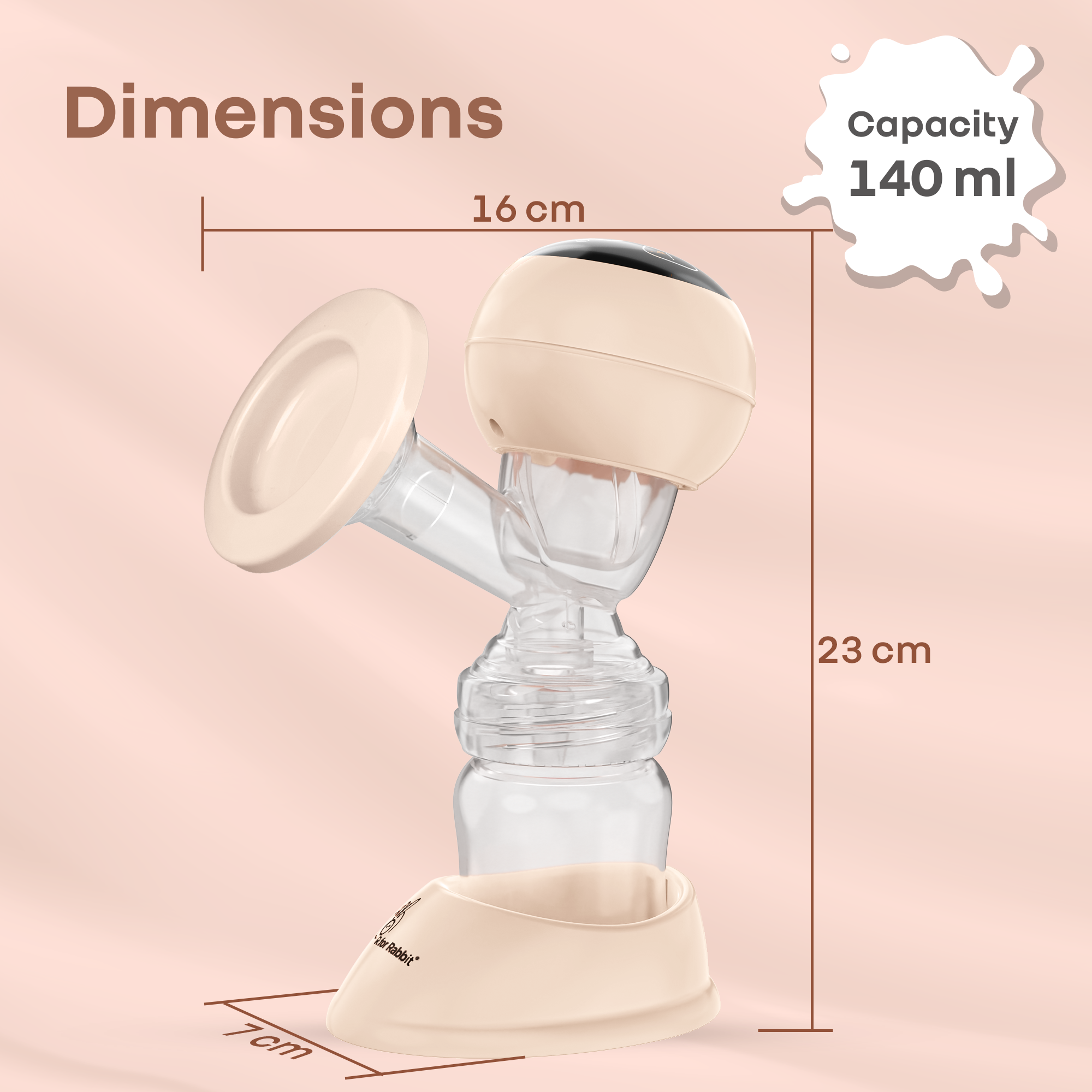 R for Rabbit Lactella Comfort Breast Pump With Dual Modes, 9 Levels & LED Display & USB charging