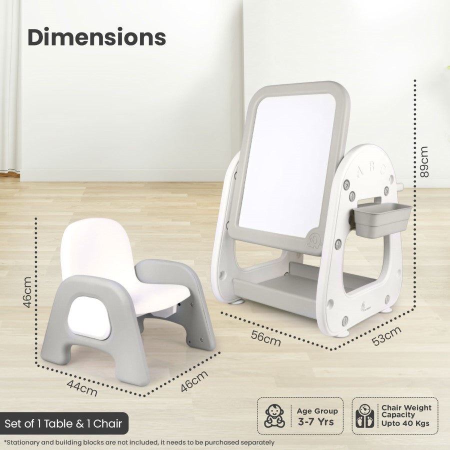 R for Rabbit Little Genius Picasso – Multifunctional Kids Study Table Chair Set