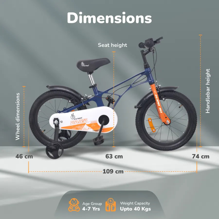R for Rabbit Tiny Toes Ryder Bicycle For Kids 16 Inch 90% Plug N Play Installation