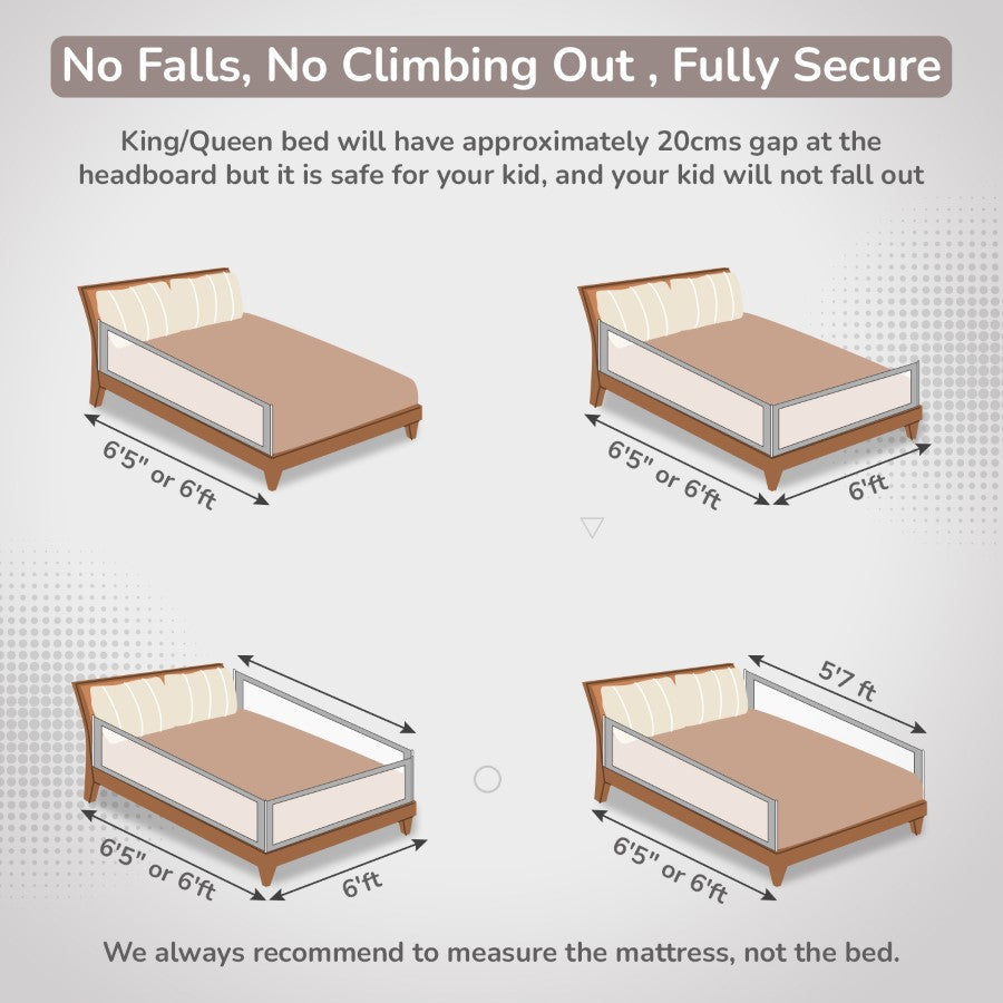 R for Rabbit Safari Bed Rail for Baby Easy Install, Anti-Fall Safeguard for Toddler Safety