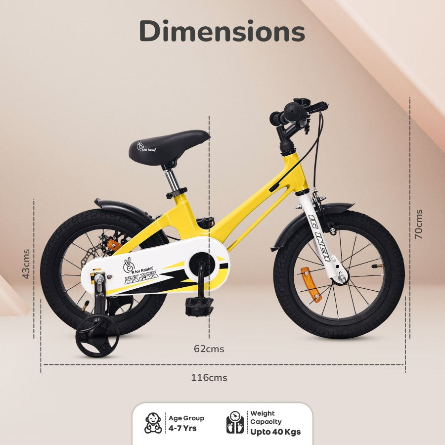 R for Rabbit Tiny Toes Magna Bicycle For Kids 16 Inch  With 90% Plug N Play Installation