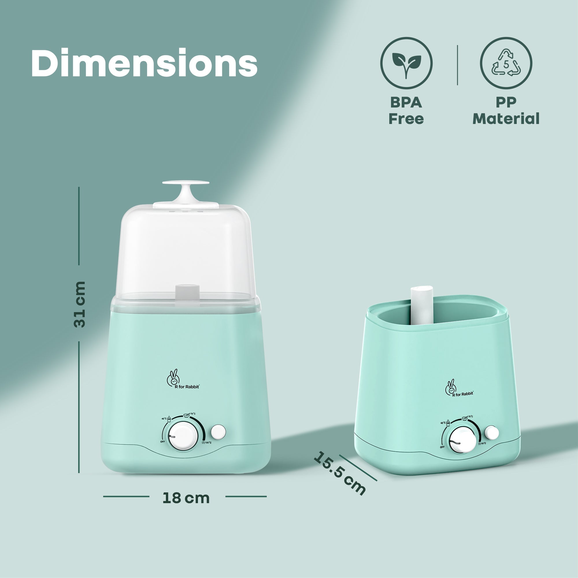 R for Rabbit Hygo Smart 3-in-1 Bottle Warmer for Milk, Food & Bottle Sterilization