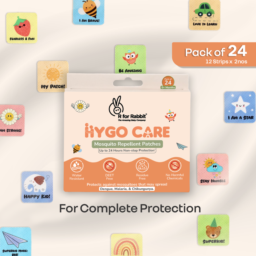 R for Rabbit Hygo Care Mosquito Repellent Patches - Non-Toxic & DEET-Free Protection for Babies & Toddlers
