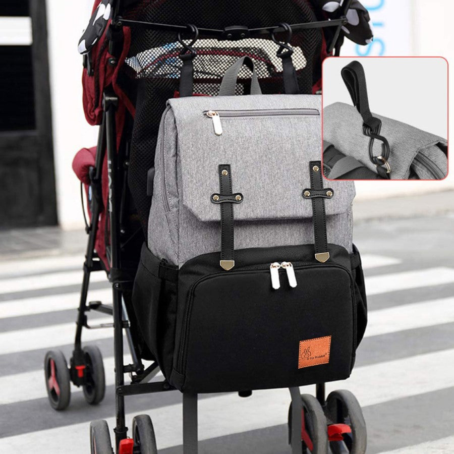 R for Rabbit Caramello Smart Premium Diaper Bag for Moms & Dads with USB & Trolley Strap