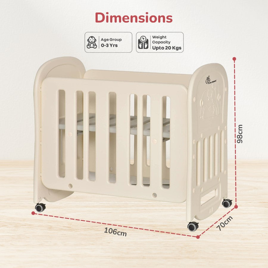 R for Rabbit Dream N Play Baby Cot 2-in-1 Multipurpose Converted From Cot into a Rocking Cot