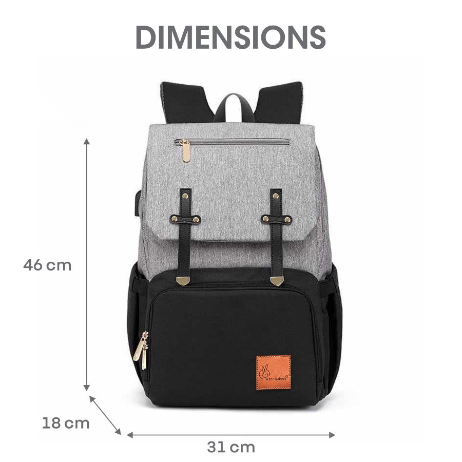 R for Rabbit Caramello Smart Premium Diaper Bag for Moms & Dads with USB & Trolley Strap