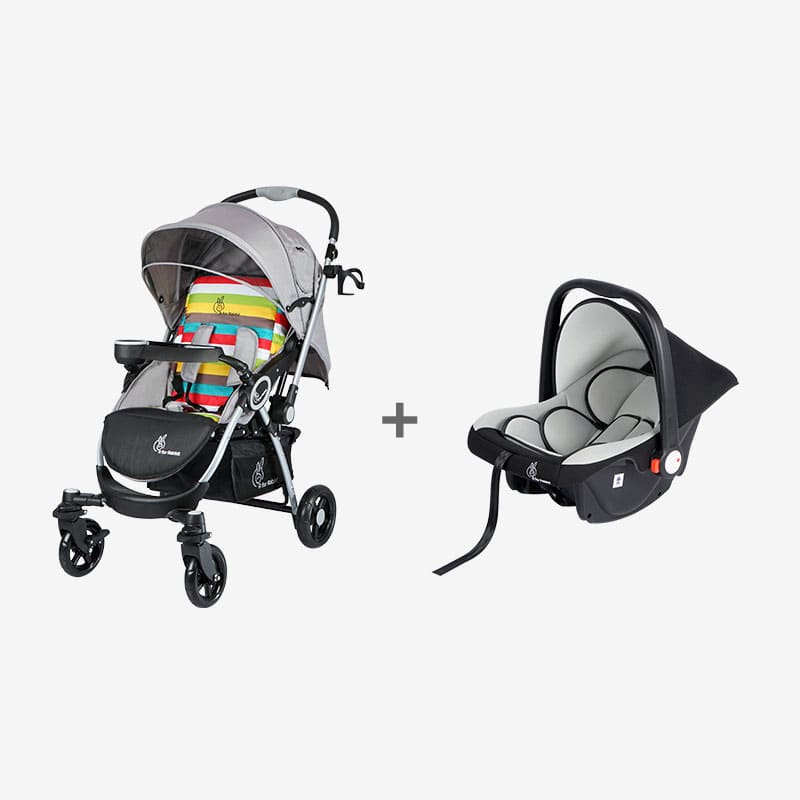 Chocolate Ride Stroller + Picaboo 4 in 1 Multipurpose Baby Carry Cot