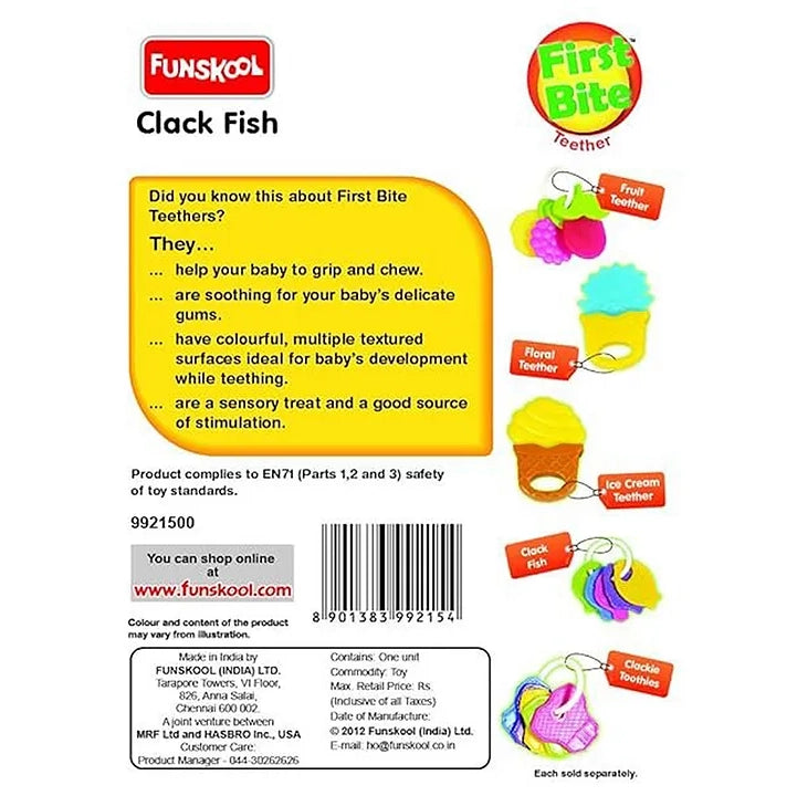 Giggles Clash Fish Teether - Multicolor