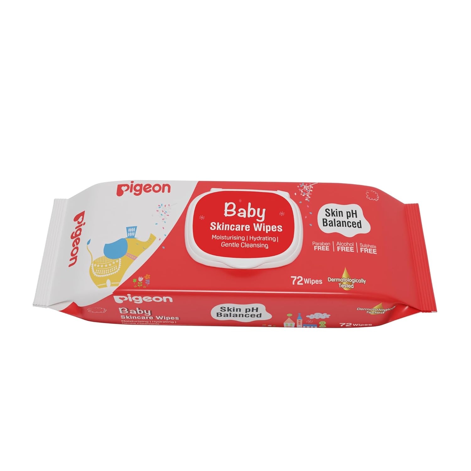 Pigeon Baby Skincare Wipes 72 Sheets | pH Balanced | Paraben, Alcohol & Sulphate Free | Enriched with Glycerin