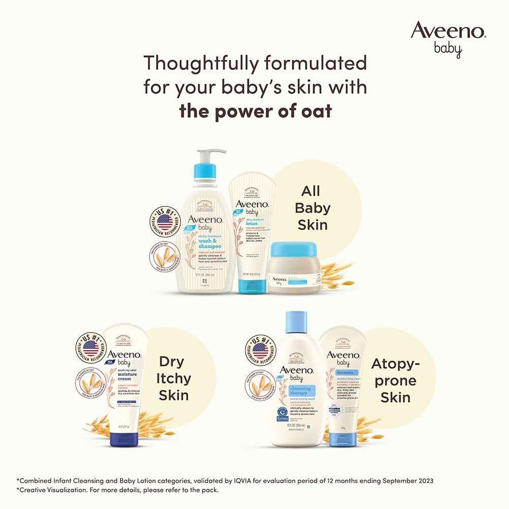 Aveeno Daily Baby  Moisture Hydrating Facial Gel (Cream) 60g I Ultra-light | moisturisation 24 hours Face cream | Triple oat extract & avocado oil I Paediatrician recommended