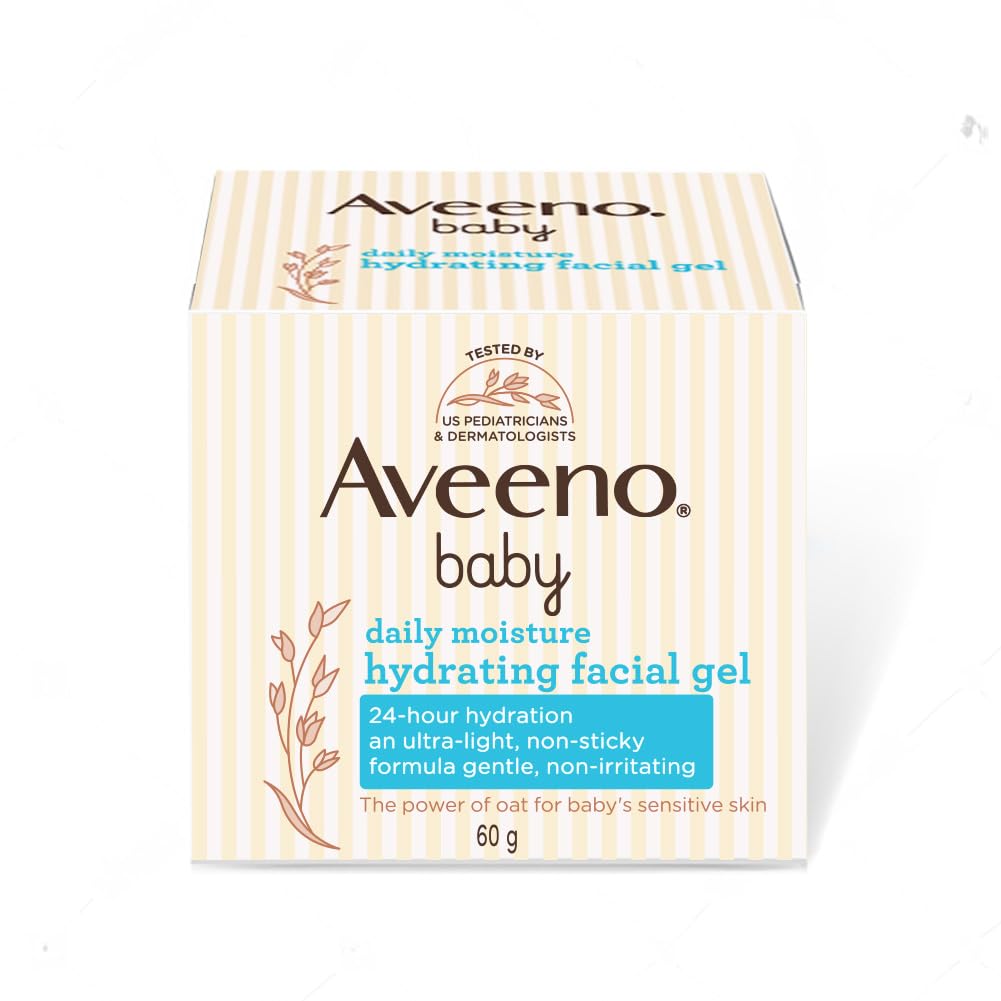 Aveeno Daily Baby  Moisture Hydrating Facial Gel (Cream) 60g I Ultra-light | moisturisation 24 hours Face cream | Triple oat extract & avocado oil I Paediatrician recommended