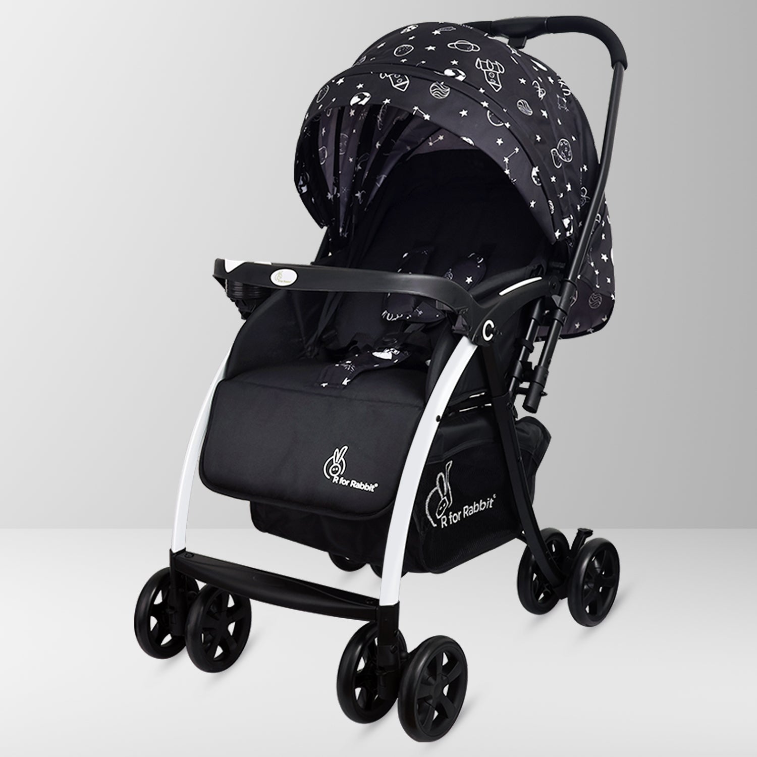 R for Rabbit Sugar Pop Stroller - 3 Position Seat Recline, Easy One Hand Fold, Reversible Handle, UV Resistant Sun Canopy