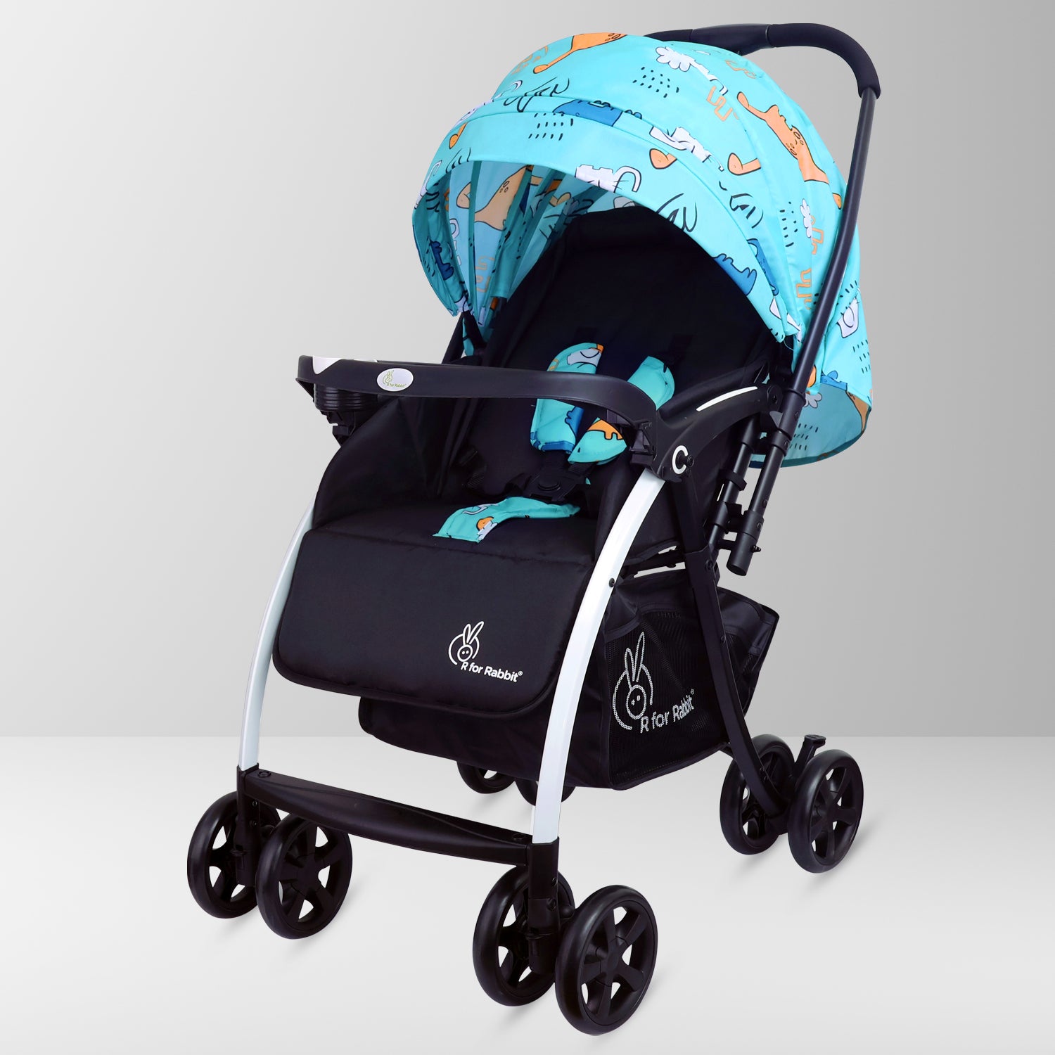 R for Rabbit Sugar Pop Stroller - 3 Position Seat Recline, Easy One Hand Fold, Reversible Handle, UV Resistant Sun Canopy