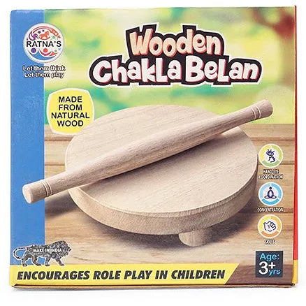 Ratnas Wooden Chakla Belan - Off White
