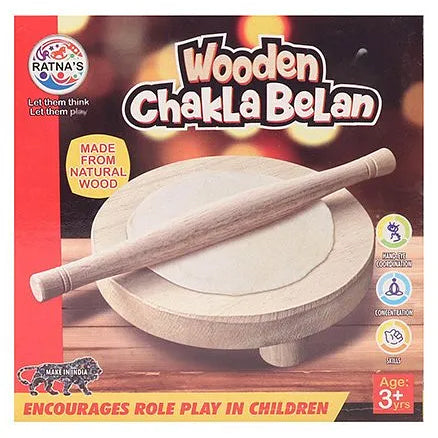 Ratnas Wooden Chakla Belan - Off White