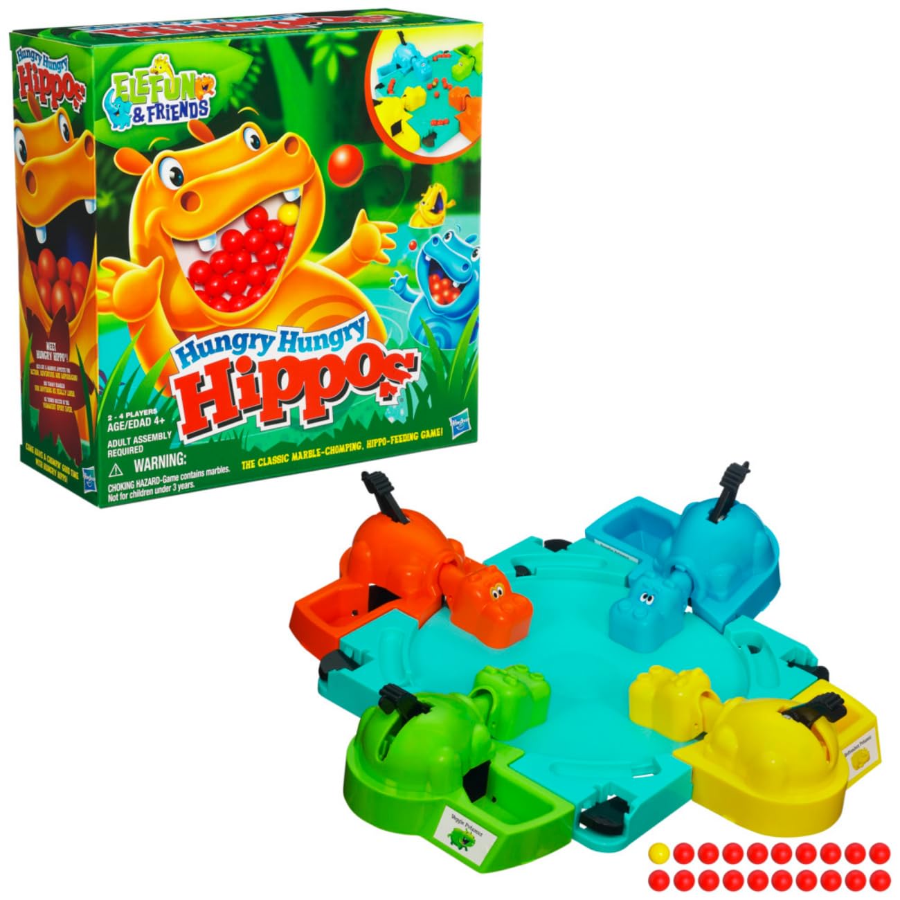 Hasbro Gaming Hungry Hungry Hippos Game, Fun Board Game for Kids, Game for Boys and Girls Ages 4 Years Old and Up